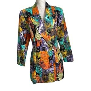 Rialto California Vintage Blazer Jacket Longline Jungle Safari Elephant Medium